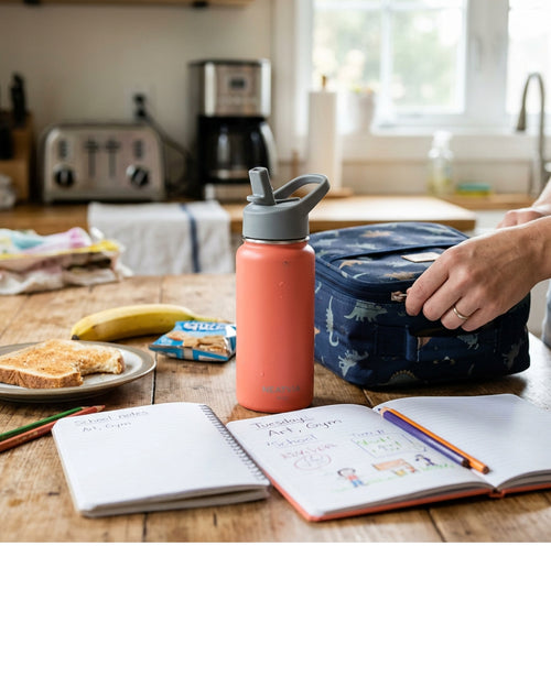 Neatvia Kids Insulated Bottle Coral 14 oz with Straw Cap