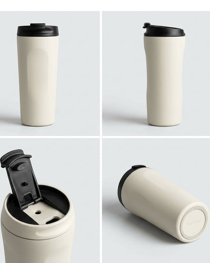 Neatvia Slim Travel Mug Ivory 16 oz Flip Lid